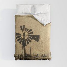 Old Windmill • Sepia • Western • Infrared • Texture Comforter