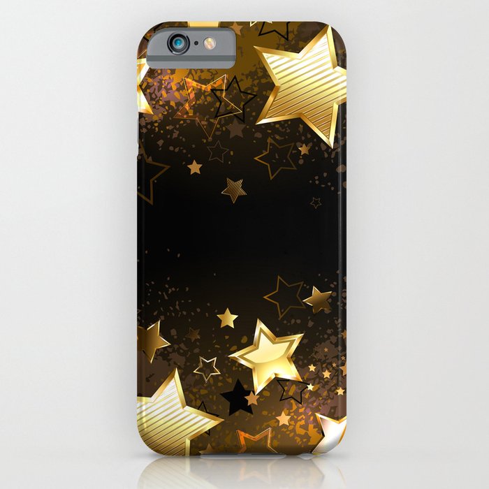 Background with golden stars iPhone Case