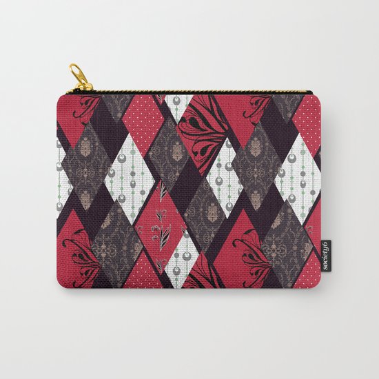 Black-red patchwork . Carry-All Pouch