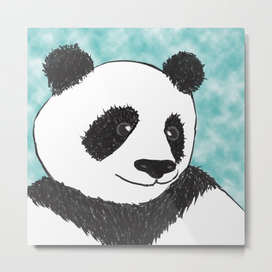Panda Face Metal Print
