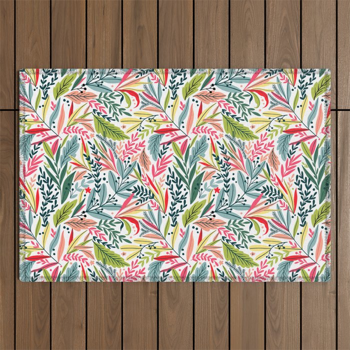 Exotic Leaves Pattern 2 Outdoor Rug