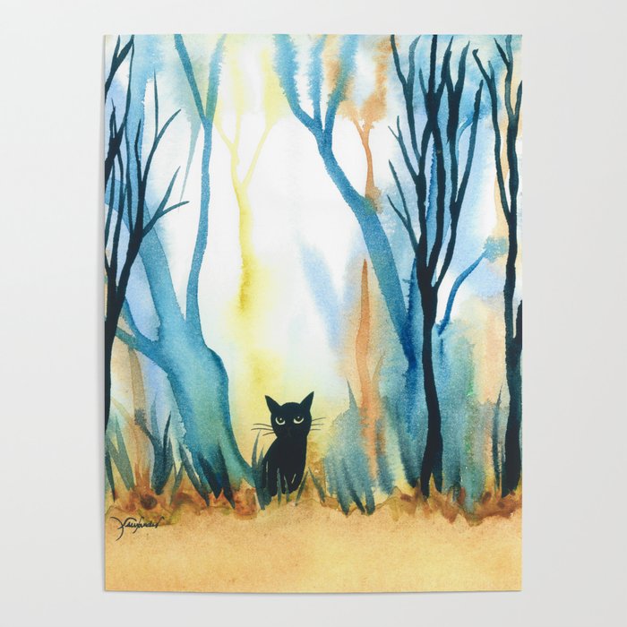 Calabria Whimsical Cat Poster