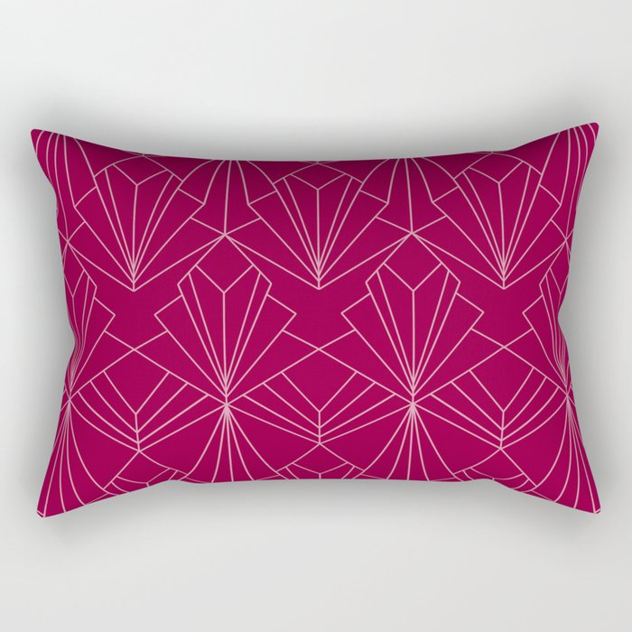 Art Deco in Raspberry Pink Rectangular Pillow