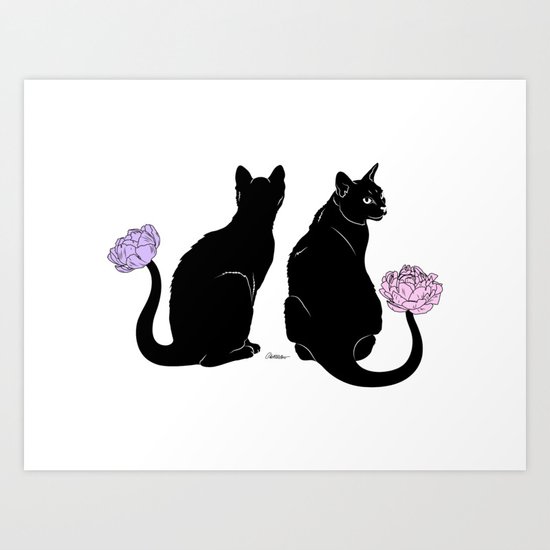 Flower Cats Art Print