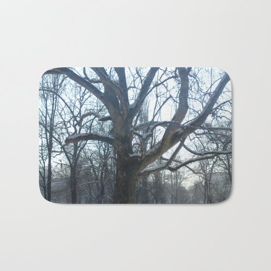 Old tree in winter sunny day Bath Mat