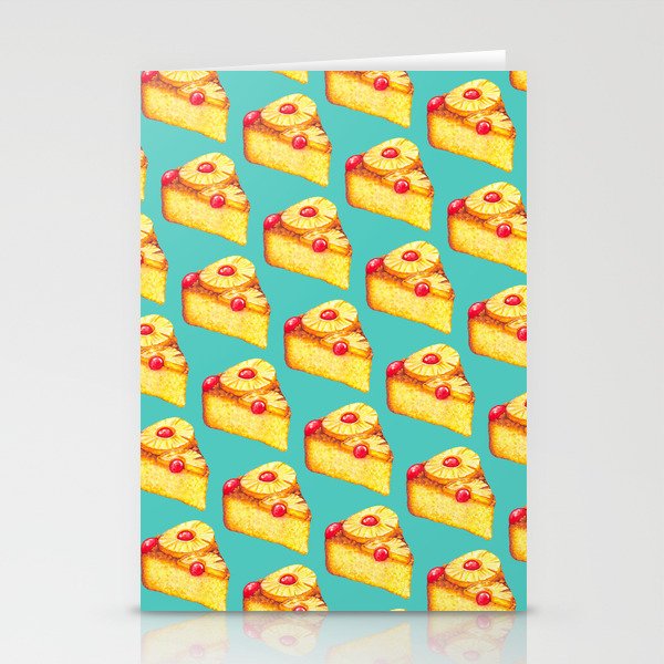 Pineapple Upside-Down Cake Pattern Stationery Cards