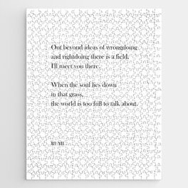 Out beyond ideas of wrongdoing and rightdoing - Rumi Quote - Typography Print 1 Jigsaw Puzzle