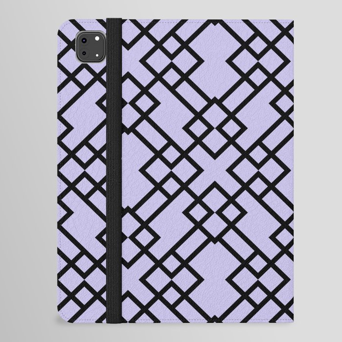 Black and Purple Minimal Line Art Pattern Pairs DE 2022 Popular Color Violet Gems DE5940 iPad Folio Case