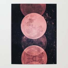 Pink Moon Phases Poster