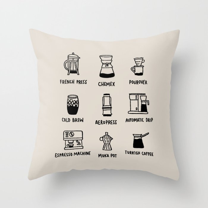 Coffee Brewing Throw Pillow