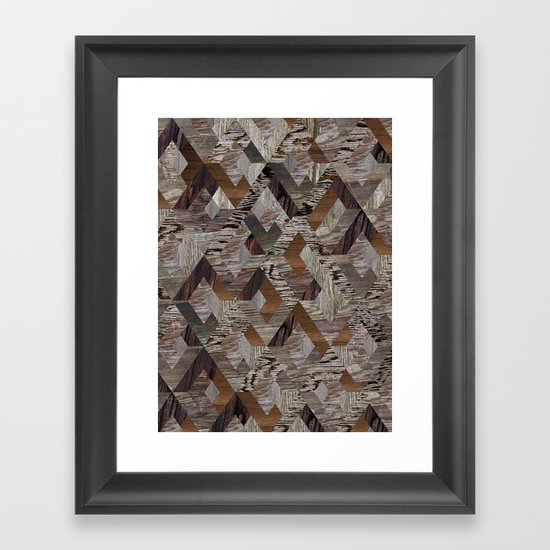 Wood Quilt Framed Art Print