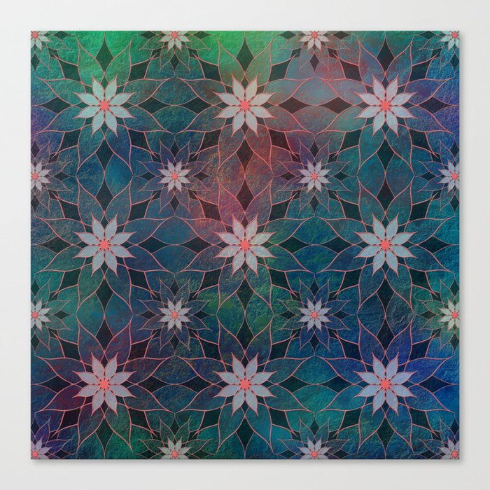 Water Lily Pattern Canvas Print
