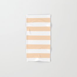 Peach puff - solid color - white stripes pattern Hand & Bath Towel