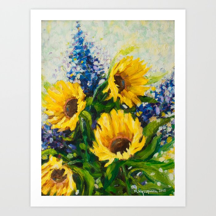 Sunflowers Oil Painting Art Print