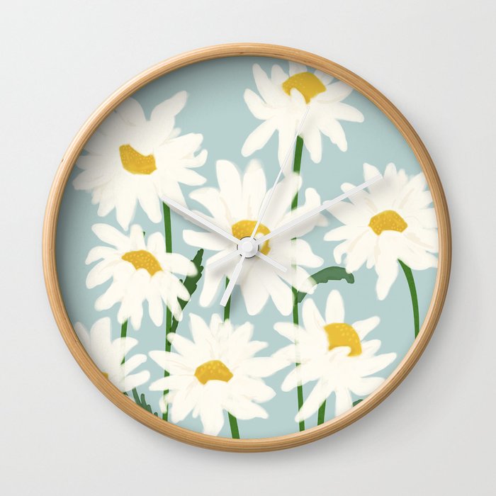 Flower Market - Oxeye daisies Wall Clock