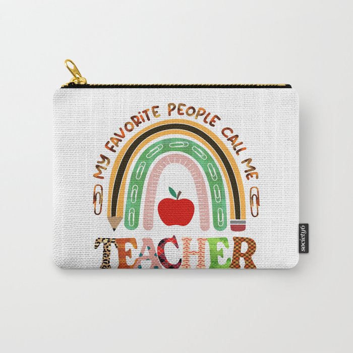 Lovely teacher rainbow graphic design Carry-All Pouch