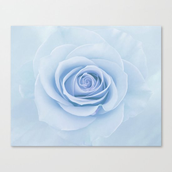 Soft Baby Blue Rose Abstract Canvas Print