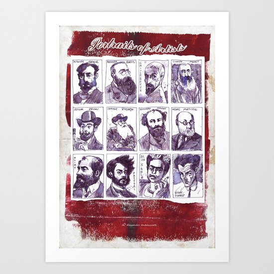 Portraits of artists Art Print