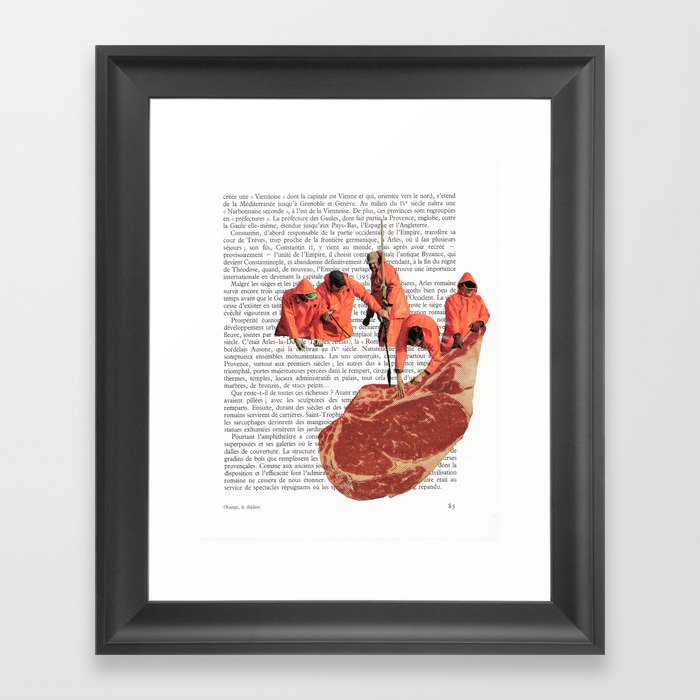 Bringing Home the...Meat Collage Framed Art Print