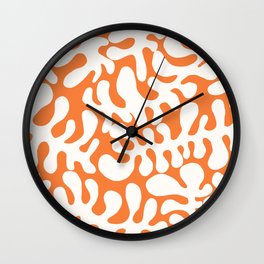 White Matisse cut outs seaweed pattern 14 Wall Clock