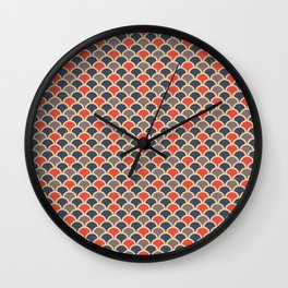 Retro Golden Cirlcles Pattern Wall Clock | Abstract, Silver, Boho, Ocean, Pattern, Rainbow, Cute, Pretty, Gold, Red 
