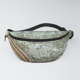 Old Weathered Wooden Painted Door Detail Fanny Pack