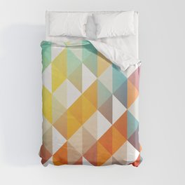 color pattern, triangle shape rainbow colors  Duvet Cover