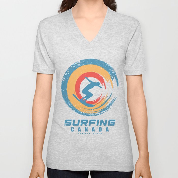 Canada surfing V Neck T Shirt