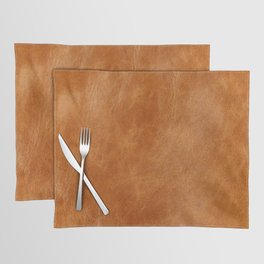 Natural brown leather, vintage texture Placemat