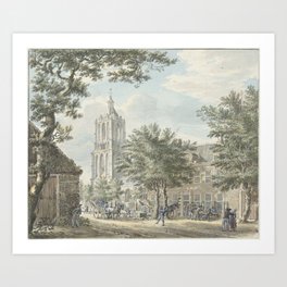 Cheerful party in the village of Houten, Jan de Beijer, 1713 - 1780 Art Print | Sky, Travel, Nature, Background, View, Adventure, Outdoor, Park, Morning, Sunset 