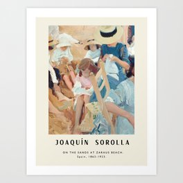 Poster-Joaquin Sorolla-On the sands at Zaraus beach. Art Print | Wallposter, Woman, Vintagepicture, Lady, Painting, Joaquinsorolla, Drawing, Famousartist, Portrait, Homedecor 