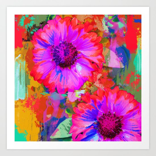 The Painter's Flowers Art Print