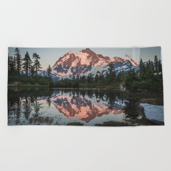 Cascade Sunset - Mt. Shuksan Beach Towel
