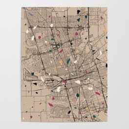 Stockton USA - Artistic City Map Poster