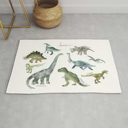 Dinosaurs Rug | Children, Animal, Illustration, Curated, Nature, Dinosaurs, Drawing 