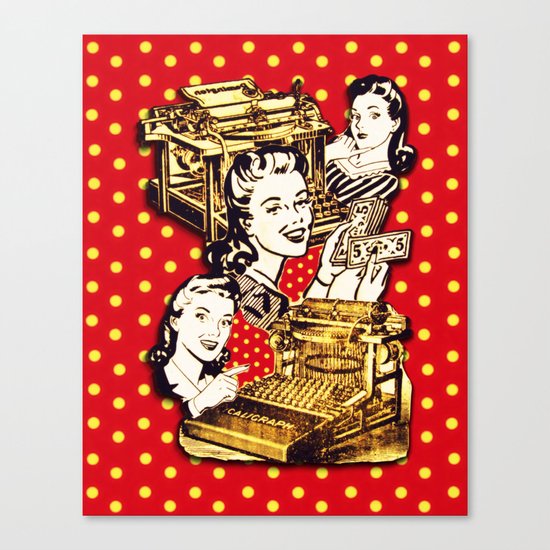 Quirky Office Gals Canvas Print