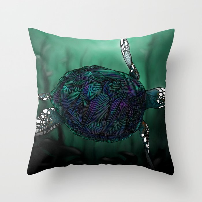 sea turtle throw pillow