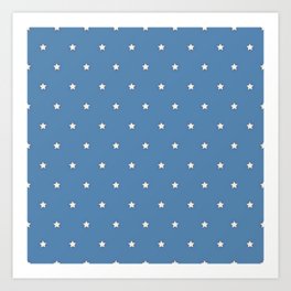White And Light Blue Magic Stars Collection Art Print