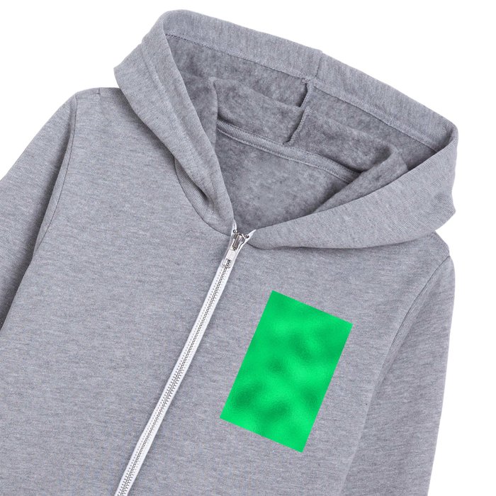 Green Neon Glass Foil Modern Collection Kids Zip Hoodie