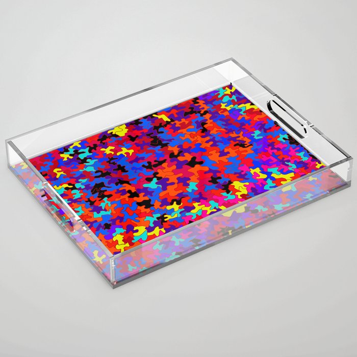 puzzle in colors and black Acrylic Tray