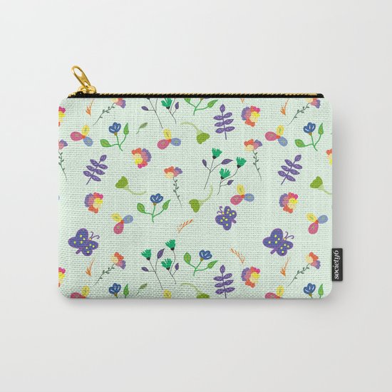Spring Floral Pattern Carry-All Pouch