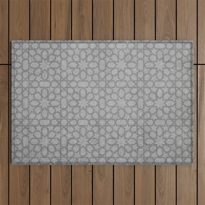 Grey  Design -  Oriental pattern, traditional Morocco Style Outdoor Rug