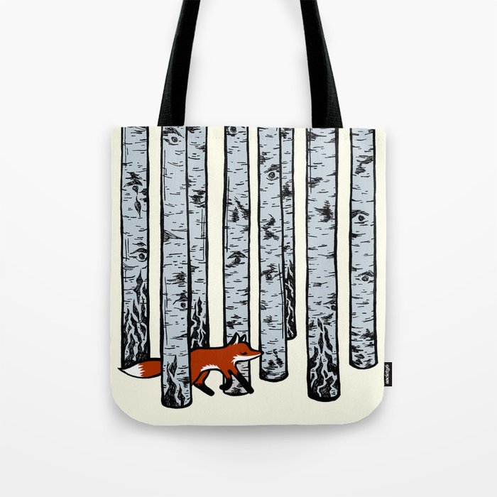 Fox in the Birches Tote Bag