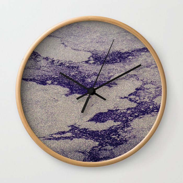 Purple Abstract - Textured Grudge Moss on Water Wall Clock