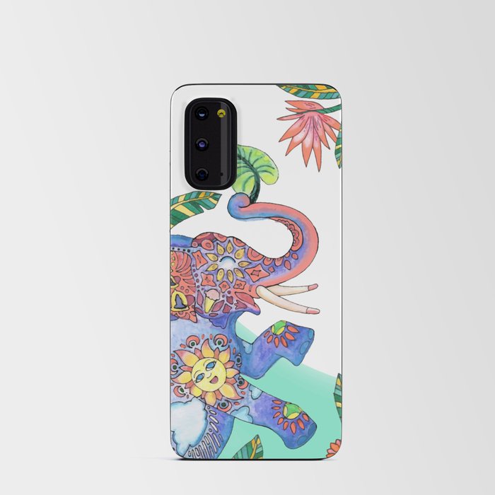 The Happy Elephant - Turquoise Android Card Case