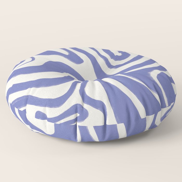 Very Peri Purple Swirl on Creamy White Floor Pillow