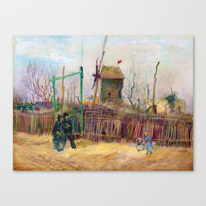Vincent van Gogh "Scène de rue à Montmartre (Impasse des Deux Frères et le Moulin à Poivre)" Canvas Print