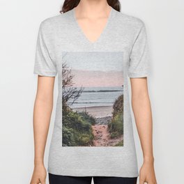 Oregon Coast Sunrise V Neck T Shirt