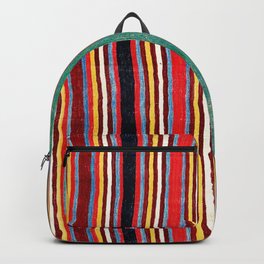 Qashqa’i Antique Fars Southwest Persian Striped Kilim Print Backpack