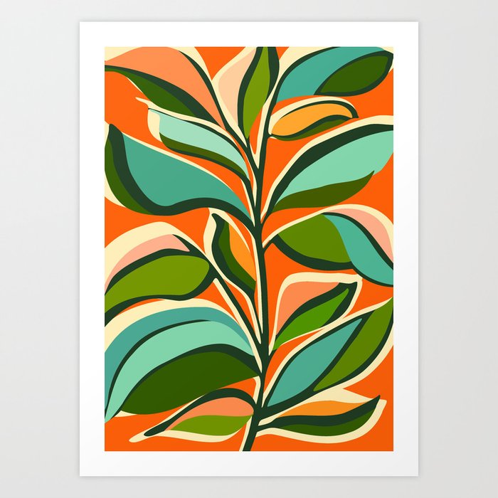 Thankful Garden - Abstract Botanical Illustration Art Print
